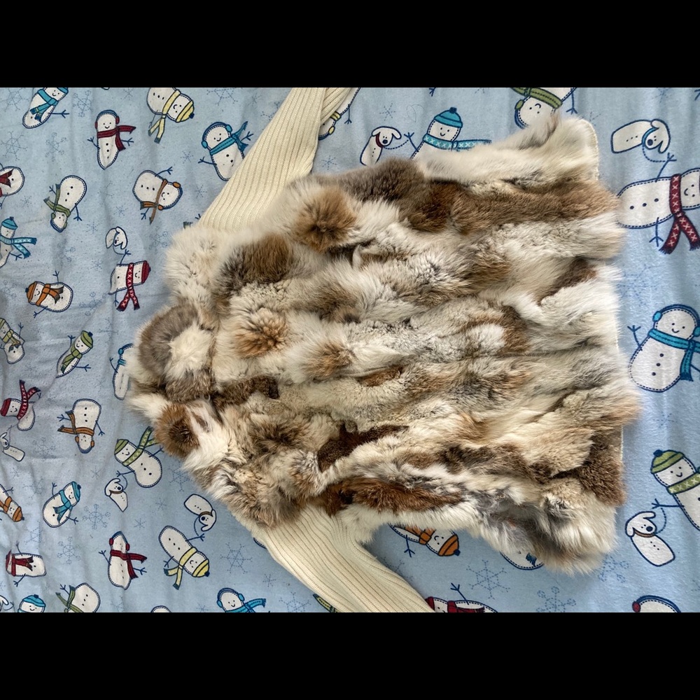 SOLD. Rabbit fur zip hoodie